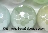 CAA6004 15 inches 14mm faceted round AB-color line agate beads