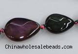 CAA601 15*20mm – 30*40mm faceted teardrop & oval dragon veins agate beads