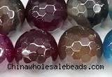 CAA6011 15 inches 10mm faceted round AB-color line agate beads