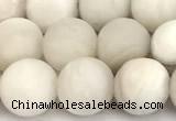 CAA6077 15 inches 8mm round matte white crazy lace agate beads