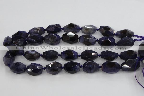 CAA612 15.5 inches 18*25mm faceted nuggets dragon veins agate beads
