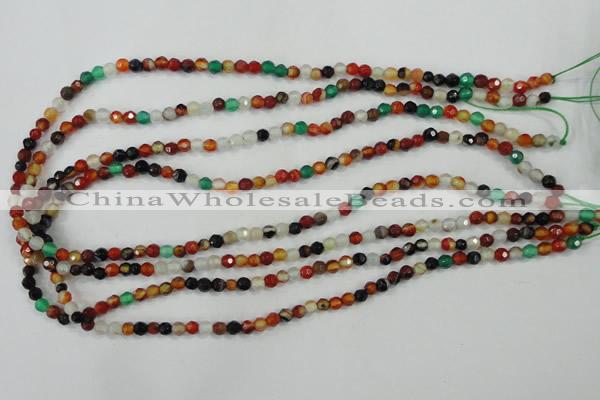 CAA706 15.5 inches 4mm faceted round fire crackle agate beads