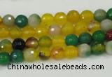 CAA708 15.5 inches 6mm faceted round fire crackle agate beads