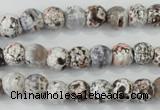 CAA711 15.5 inches 8mm faceted round fire crackle agate beads