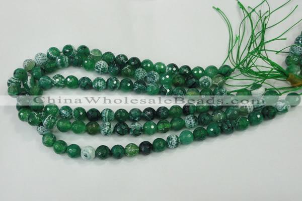 CAA713 15.5 inches 10mm faceted round fire crackle agate beads