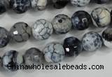 CAA716 15.5 inches 10mm faceted round fire crackle agate beads