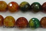 CAA718 15.5 inches 12mm faceted round fire crackle agate beads