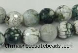 CAA720 15.5 inches 12mm faceted round fire crackle agate beads