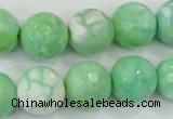 CAA728 15.5 inches 14mm faceted round fire crackle agate beads