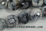 CAA730 15.5 inches 16mm faceted round fire crackle agate beads