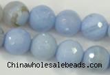 CAA740 15.5 inches 16mm faceted round blue lace agate beads wholesale