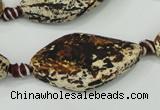 CAA758 15.5 inches 20*40mm twisted marquise wooden agate beads