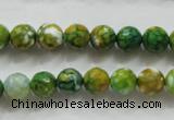 CAA790 15.5 inches 8mm faceted round fire crackle agate beads