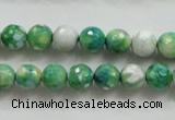 CAA793 15.5 inches 8mm faceted round fire crackle agate beads