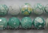 CAA805 15.5 inches 14mm faceted round fire crackle agate beads