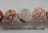 CAA812 15.5 inches 16mm faceted round fire crackle agate beads