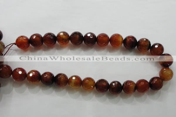 CAA814 15.5 inches 16mm faceted round fire crackle agate beads