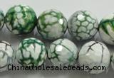 CAA817 15.5 inches 16mm faceted round fire crackle agate beads