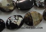 CAA837 15.5 inches 15*20mm twisted oval fire crackle agate beads