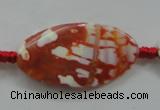 CAA841 15.5 inches 20*40mm twisted oval fire crackle agate beads