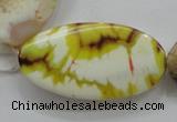 CAA842 15.5 inches 20*40mm twisted oval fire crackle agate beads