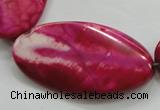 CAA844 15.5 inches 22*40mm twisted oval fire crackle agate beads