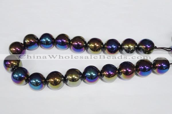 CAA852 15.5 inches 22mm round AB-color black agate beads