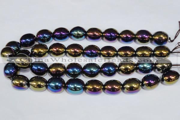 CAA854 15.5 inches 16*20mm egg-shaped AB-color black agate beads