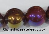 CAA876 15.5 inches 24mm round AB-color red agate beads