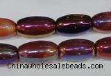 CAA879 15.5 inches 11*20mm rice AB-color red agate beads