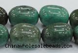 CAB05 15.5 inches 18*25mm nugget green grass agate gemstone beads