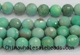 CAB07 15.5 inches 8mm faceted round green grass agate gemstone beads