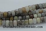 CAB138 15.5 inches 4*6mm roundel bamboo leaf agate beads