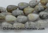 CAB143 15.5 inches 8*12mm teardrop bamboo leaf agate beads