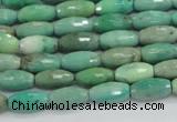 CAB18 15.5 inches 6*12mm faceted rice green grass agate beads