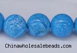 CAB223 15.5 inches 14mm round blue crazy lace agate beads