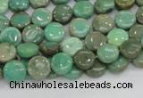 CAB25 15.5 inches 8mm coin green grass agate gemstone beads