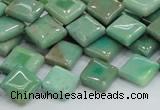 CAB27 15.5 inches 10*10mm diamond green grass agate gemstone beads