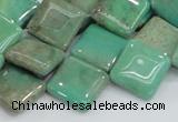 CAB28 15.5 inches 16*16mm diamond green grass agate gemstone beads