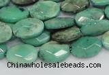 CAB38 15.5 inches 10*14mm faceted oval green grass agate beads