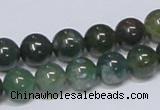 CAB385 15.5 inches 10mm round moss agate gemstone beads wholesale