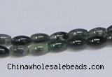 CAB387 15.5 inches 5*8mm rice moss agate gemstone beads wholesale