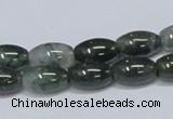 CAB389 15.5 inches 8*12mm rice moss agate gemstone beads wholesale