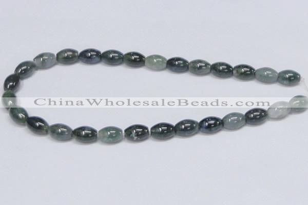 CAB390 15.5 inches 10*15mm rice moss agate gemstone beads wholesale