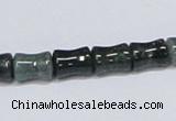CAB394 15.5 inches 8*10mm bamboo shape moss agate gemstone beads