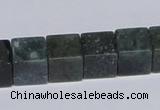 CAB399 15.5 inches 12*12mm cube moss agate gemstone beads wholesale