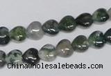 CAB404 15.5 inches 8*8mm heart moss agate gemstone beads wholesale