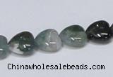 CAB406 15.5 inches 12*12mm heart moss agate gemstone beads wholesale