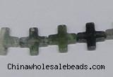 CAB416 15.5 inches 12*12mm cross moss agate gemstone beads