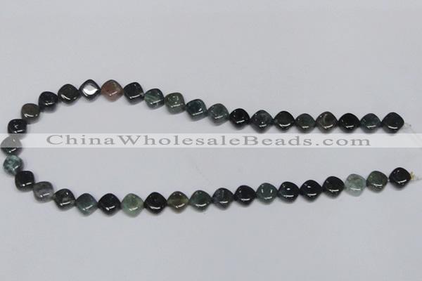 CAB418 15.5 inches 10*10mm rhombic moss agate gemstone beads